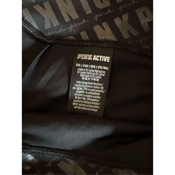 Vs Pink Leggings xxl wet look shiny logo faux leather shimmer - Picture 6 of 6